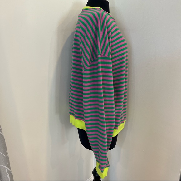 Free People Classic Striped Oversized crewneck pink green - Picture 9 of 12